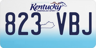 KY license plate 823VBJ