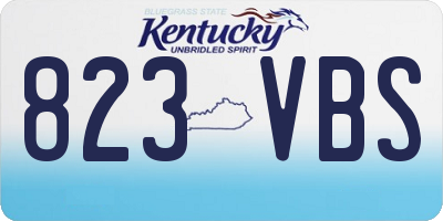 KY license plate 823VBS