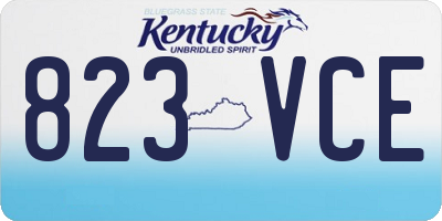 KY license plate 823VCE