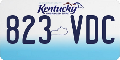 KY license plate 823VDC