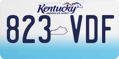 KY license plate 823VDF