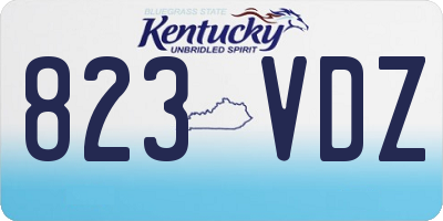 KY license plate 823VDZ