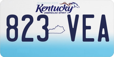 KY license plate 823VEA