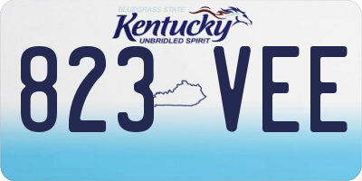 KY license plate 823VEE