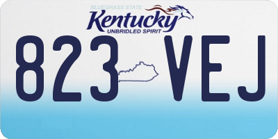 KY license plate 823VEJ
