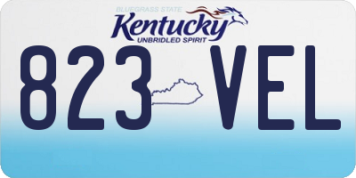 KY license plate 823VEL