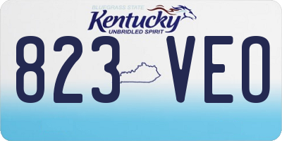 KY license plate 823VEO