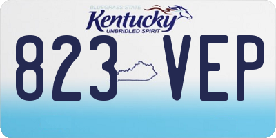 KY license plate 823VEP