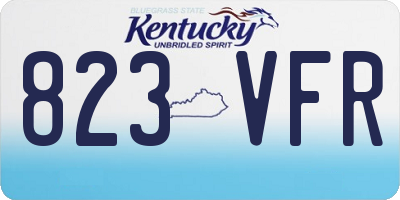 KY license plate 823VFR