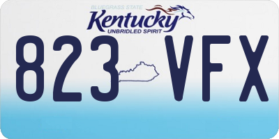 KY license plate 823VFX