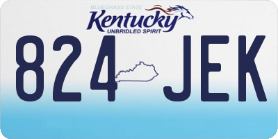 KY license plate 824JEK