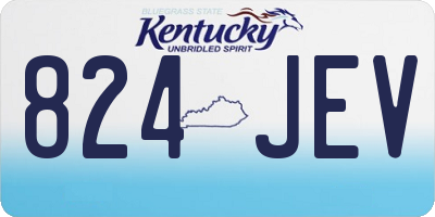KY license plate 824JEV