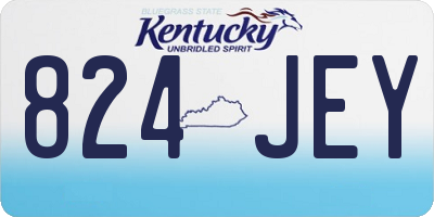 KY license plate 824JEY