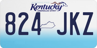 KY license plate 824JKZ