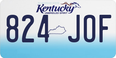 KY license plate 824JOF