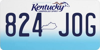 KY license plate 824JOG
