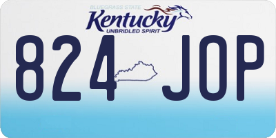 KY license plate 824JOP