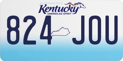 KY license plate 824JOU