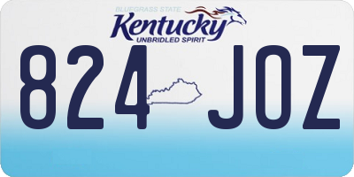 KY license plate 824JOZ