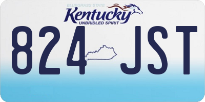 KY license plate 824JST