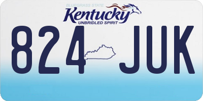 KY license plate 824JUK
