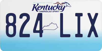 KY license plate 824LIX