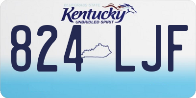 KY license plate 824LJF
