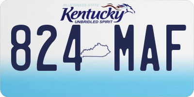 KY license plate 824MAF