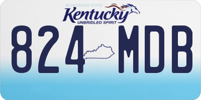 KY license plate 824MDB