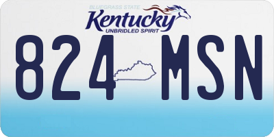 KY license plate 824MSN