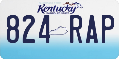 KY license plate 824RAP