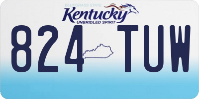 KY license plate 824TUW