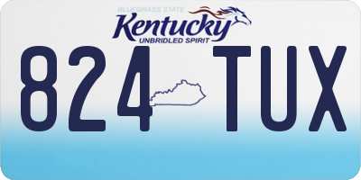 KY license plate 824TUX
