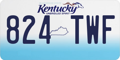 KY license plate 824TWF