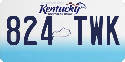 KY license plate 824TWK