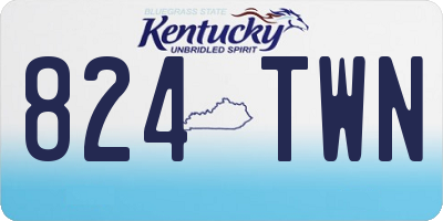 KY license plate 824TWN
