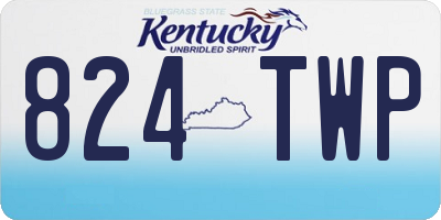 KY license plate 824TWP