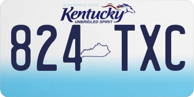 KY license plate 824TXC