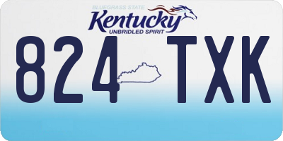 KY license plate 824TXK