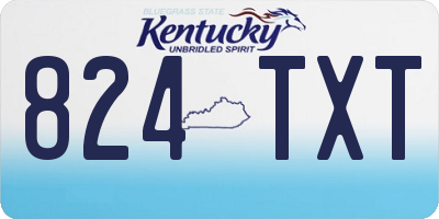 KY license plate 824TXT