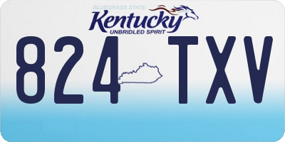 KY license plate 824TXV