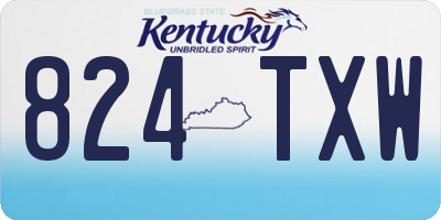 KY license plate 824TXW