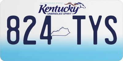 KY license plate 824TYS