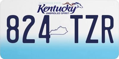 KY license plate 824TZR
