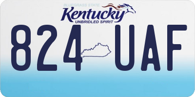 KY license plate 824UAF