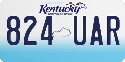 KY license plate 824UAR