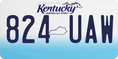 KY license plate 824UAW