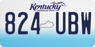 KY license plate 824UBW