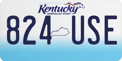 KY license plate 824USE