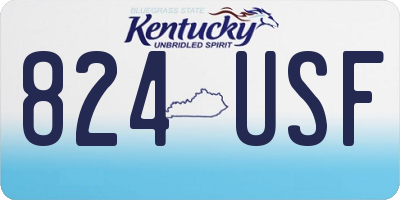 KY license plate 824USF